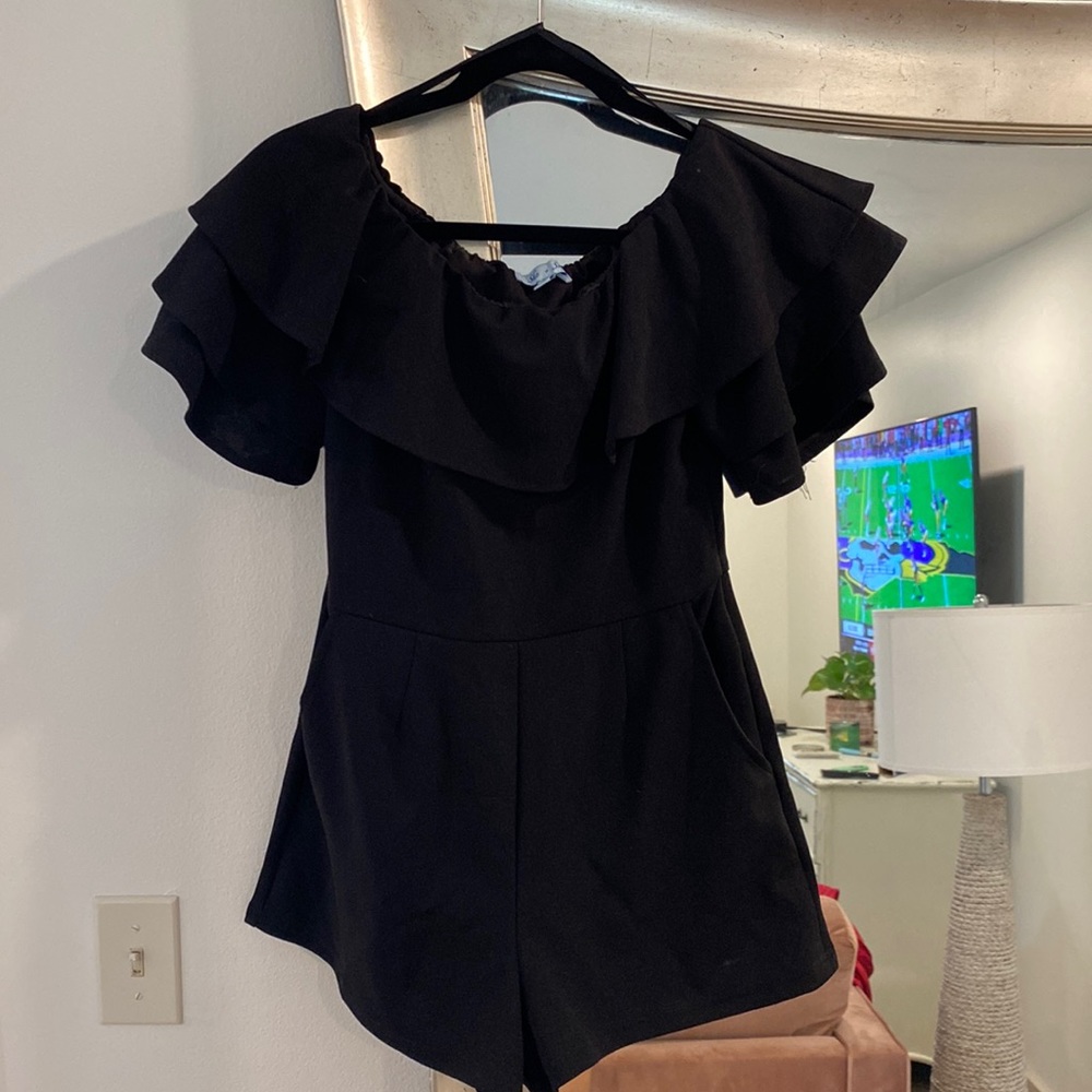 She + Sky black off the shoulder romper! Size large